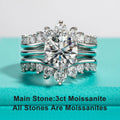 The Loa Ring worn — 3ct moissanite bridal set, 18K gold — Aurora Moissanite
