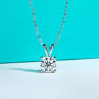 AnuJewel Cushion Cut Moissanite Pendant Necklace 2ct/3ct/4.5ct/5ct D Color 925 Sterling Silver Classic Jewelry Gifts for Women