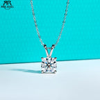 AnuJewel Cushion Cut Moissanite Pendant Necklace 2ct/3ct/4.5ct/5ct D Color 925 Sterling Silver Classic Jewelry Gifts for Women