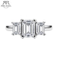 1.6cttw emerald cut moissanite ring, 18K gold plated S925 — Aurora Moissanite