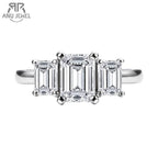 1.6cttw emerald cut moissanite ring, 18K gold plated S925 — Aurora Moissanite