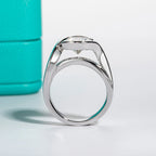 3ct round moissanite bezel ring, side profile, 18K gold plated sterling silver — Aurora Moissanite