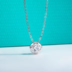 AnuJewel 2ct (7x7mm) Four-Leaf Clover Cut Moissanite Bezel Pendant Necklace 925 Sterling Silver Valentine's Day for Women Gifts