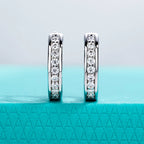 AnuJewel 0.56cttw Luxury Moissanite Ear Hoop Earrings 925 Sterling Silver Earring For Woman Wedding Engagement Jewelry Wholesale