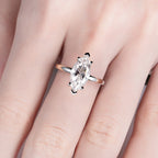 The Foss Ring lifestyle — marquise moissanite worn on finger — Aurora Moissanite