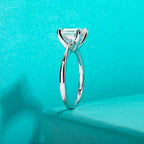 The Kova Ring lifestyle — asscher moissanite ring worn on finger — Aurora Moissanite