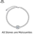 Moissanite Cuban link chain bracelet, 18K white gold plated S925 silver — Aurora Moissanite