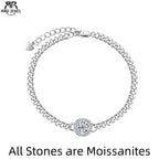 Moissanite Cuban link chain bracelet, 18K white gold plated S925 silver — Aurora Moissanite
