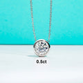 AnuJewel D Color Moissanite Bezel Stud Earrings 18K Gold Plated Pendant Necklace 925 Sterling Silver Jewelry Set Customs Jewelry