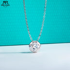AnuJewel 2ct (7x7mm) Four-Leaf Clover Cut Moissanite Bezel Pendant Necklace 925 Sterling Silver Valentine's Day for Women Gifts