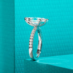 3ct marquise moissanite ring, side profile, S925 — Aurora Moissanite