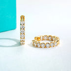 AnuJewel 3mm 2.6cttw D Color Moissanites Hoop Earrings 925 Sterling Silver Luxury Huggie Earring for Women Jewelry Wholesale