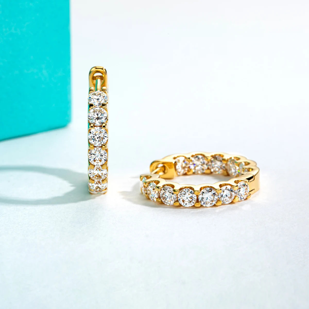 AnuJewel 3mm 2.6cttw D Color Moissanites Hoop Earrings 925 Sterling Silver Luxury Huggie Earring for Women Jewelry Wholesale