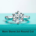The Wyn Ring worn — 3ct round moissanite engagement ring, 18K gold plated — Aurora Moissanite