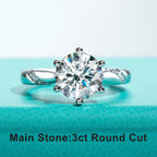 The Wyn Ring worn — 3ct round moissanite engagement ring, 18K gold plated — Aurora Moissanite