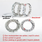 The Lux Band — 4mm moissanite eternity ring, front view, 18K white gold — Aurora Moissanite