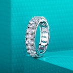 The Mori Band lifestyle — mixed-cut moissanite band worn on finger — Aurora Moissanite