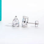 AnuJewel Classic Stud Earrings for Women 1cttw-6cttw Pear Moissanites 925 Sterling Silver D Color VVS1 Moissanite Earrings
