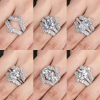 Heart moissanite ring top view showing heart stone arrangement, 18K gold — Aurora Moissanite