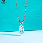 AnuJewel Marquise Cut Moissanite Pendant Necklace D Color 2ct/3ct/4ct/5ct 925 Sterling Silver Elegant Jewelry Gift for Women