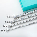 AnuJewel 3mm/4mm/5mm/6.5mm D Color Moissanite Diamond Tennis Bracelet 925 Sterling Silver Wedding Bracelets for Woman&Men
