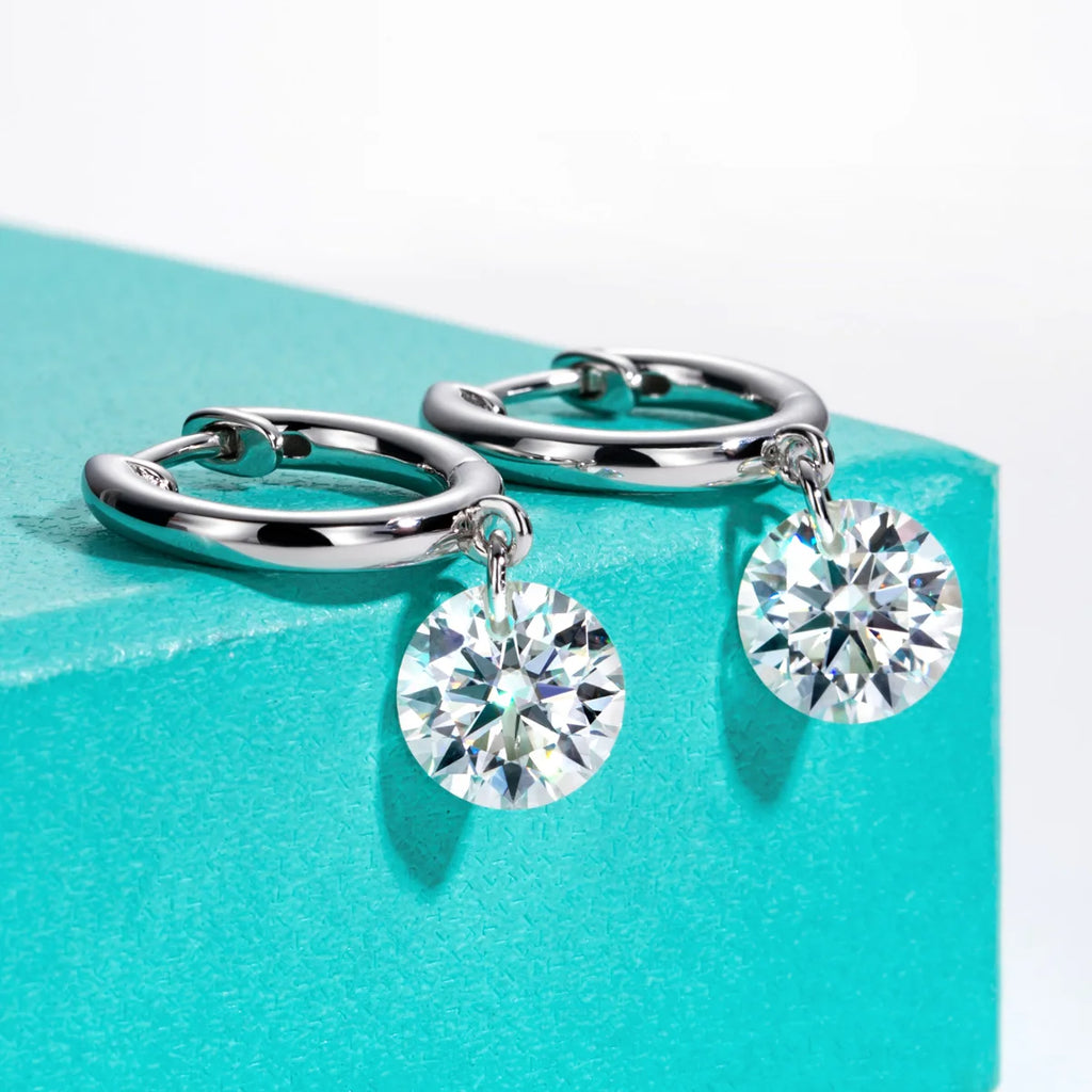 The Halo Earrings lifestyle — moissanite hoop earrings worn — Aurora Moissanite