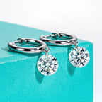 The Halo Earrings lifestyle — moissanite hoop earrings worn — Aurora Moissanite