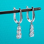Moissanite dangle drops 1.8cttw D color VVS1, S925 — Aurora Moissanite