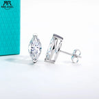 AnuJewel 1cttw-6cttw Marquise Moissanite Earrings 925 Sterling Silver D Color VVS1 Moissanite Classic Stud Earring for Woman