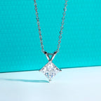 AnuJewel 2ct/3ct/4ct/5ct D Color Princess Cut Moissanite Diamond Pendant Necklace 925 Sterling Silver Elegant Gifts for Women