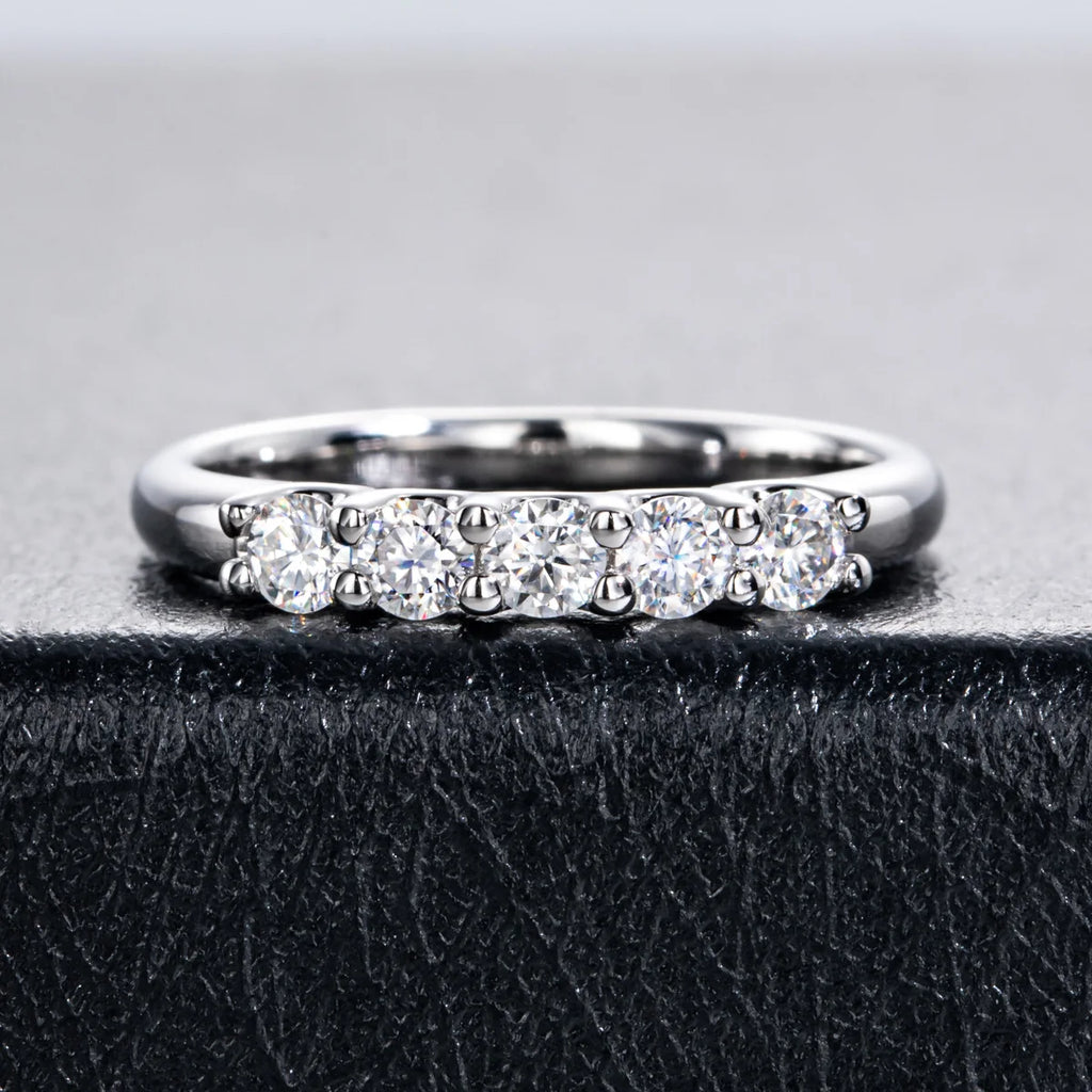 The Cord Band — 3mm moissanite bezel wedding ring, front view, 14K gold plated — Aurora Moissanite