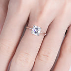 Asscher cut moissanite top view, 3ct D color octagonal — Aurora Moissanite