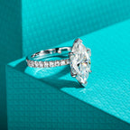 Marquise moissanite 3ct D color VVS1, elongated pointed oval — Aurora Moissanite