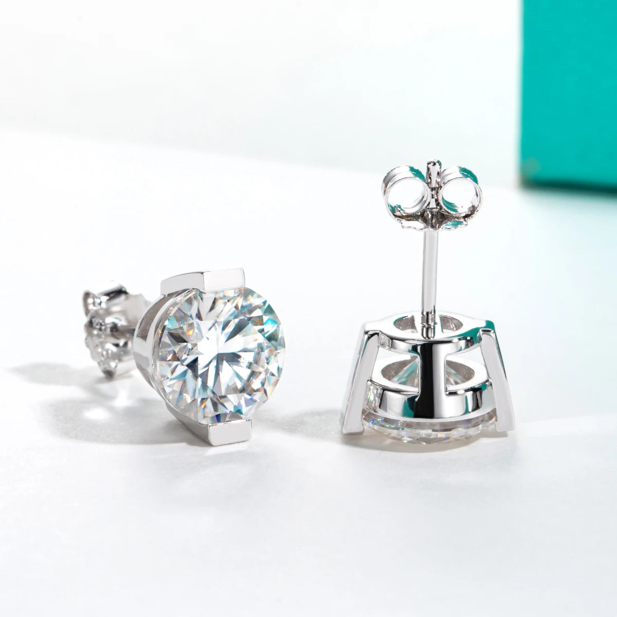 AnuJewel 1cttw-6cttw Moissanites Earrings 925 Sterling Silver D Color VVS1 Moissanite Classic Stud Earrings for Woman Jewelry