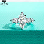 3ct marquise moissanite engagement ring, S925 sterling silver — Aurora Moissanite