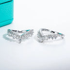 The Bloom Band — 3mm heart moissanite ring, front view, 18K white gold — Aurora Moissanite