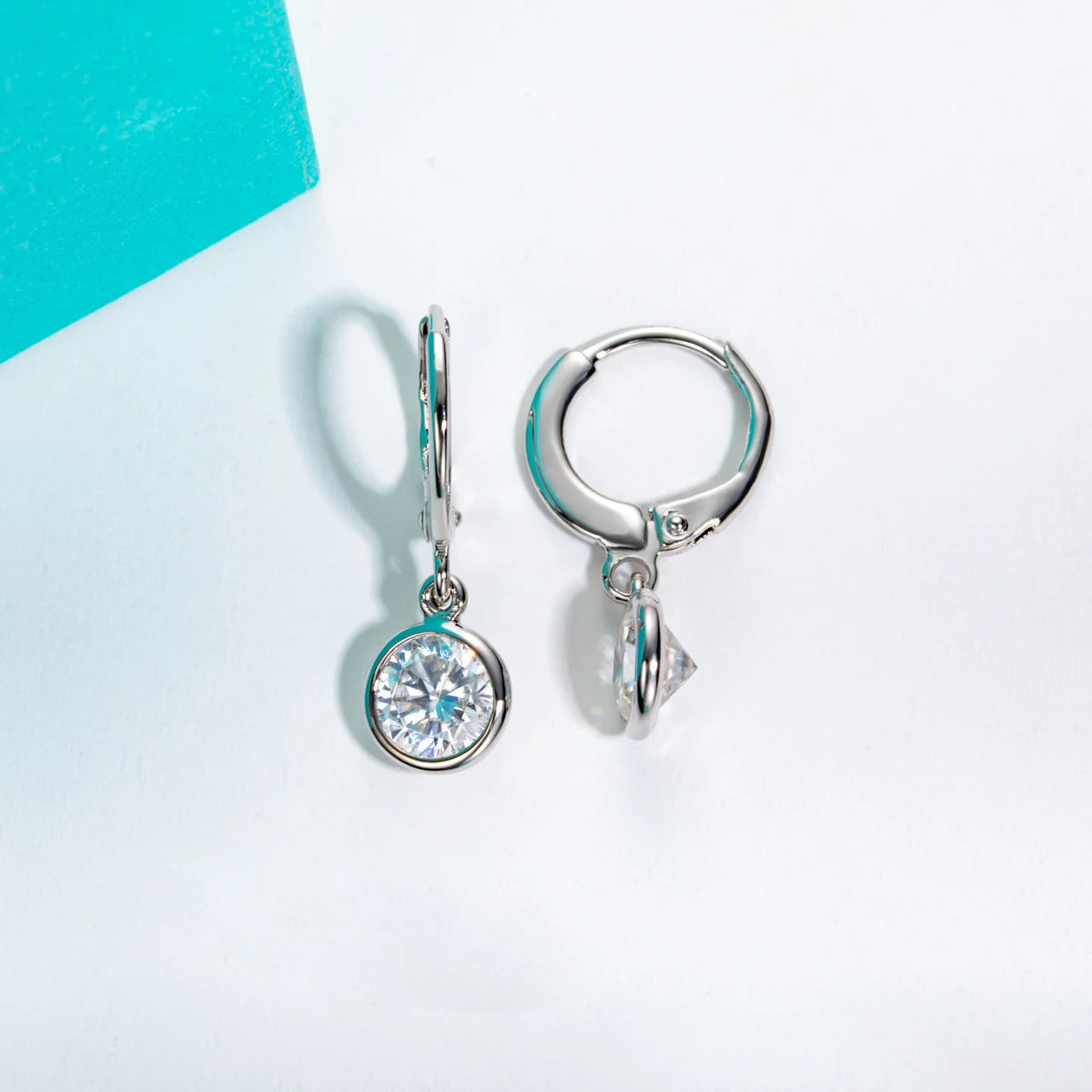 AnuJewel Moissanite Hoop Women's Earrings Huggies  925 Sterling Silver 2cttw Lab Created Diamond Drop Earrings Jewelry Wholesale
