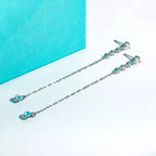 1cttw pear moissanite drop earrings side view, S925 — Aurora Moissanite