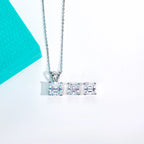 AnuJewel 2-5ct Asscher Moissanite Necklace 0.5-3ct Earrings 925 Sterling Silver 18k Gold Plated Wedding Jewelry Set for Woman
