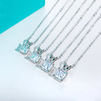 AnuJewel 2ct/3ct/4ct/5ct D Color Asscher Cut Moissanite Diamond Pendant Necklace 925 Sterling Silver Jewelry Gifts for Women