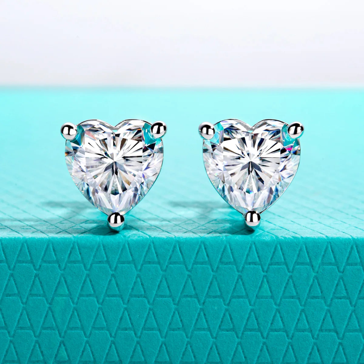 AnuJewel Heart Moissanite Stud Earrings 1cttw-6cttw D Color VVS1 925 Sterling Silver 18k Gold Plated Classic Women's Jewelry