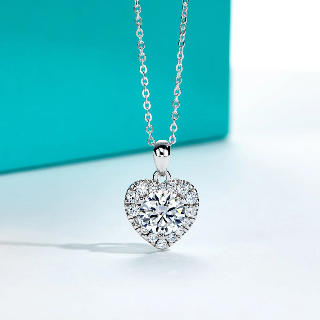 AnuJewel 2ct D Color  Moissanite Diamond  Heart Shape Pendant Necklace 925 Sterling Silver Fine Jewelry Gifts Wholesale