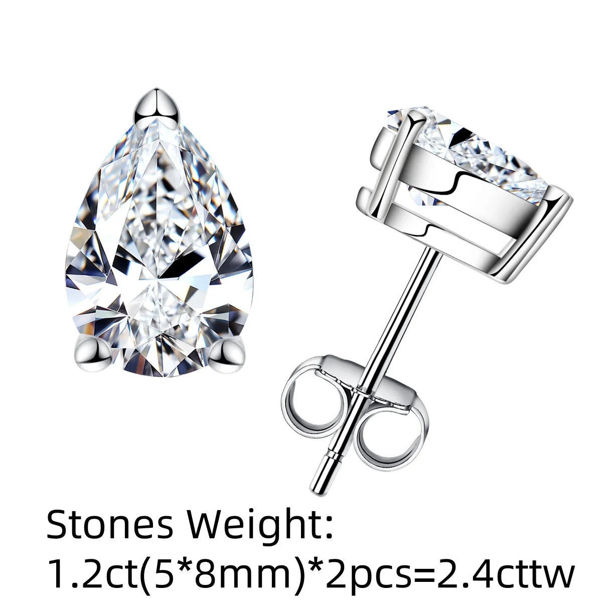 AnuJewel 10K Gold Post 5/2/1.2ct Pear Cut Moissanite Stud Earrings Anti-allergy Eearrings For Women Jewelry Wholesale