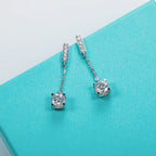 Moissanite classic earrings 1ct D color VVS1, 18K white gold — Aurora Moissanite