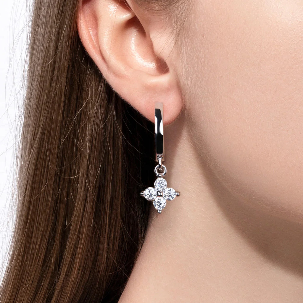 The Mira Earrings — 3mm moissanite huggie hoops, S925 — Aurora Moissanite