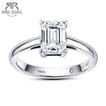2ct emerald cut moissanite engagement ring 6x8mm, S925 — Aurora Moissanite