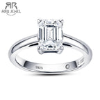 2ct emerald cut moissanite engagement ring 6x8mm, S925 — Aurora Moissanite