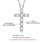 2.1cttw moissanite cross pendant, 18K gold plated sterling silver, side angle — Aurora Moissanite