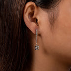 The Lace Earrings — 1ct moissanite classic, 18K white gold — Aurora Moissanite