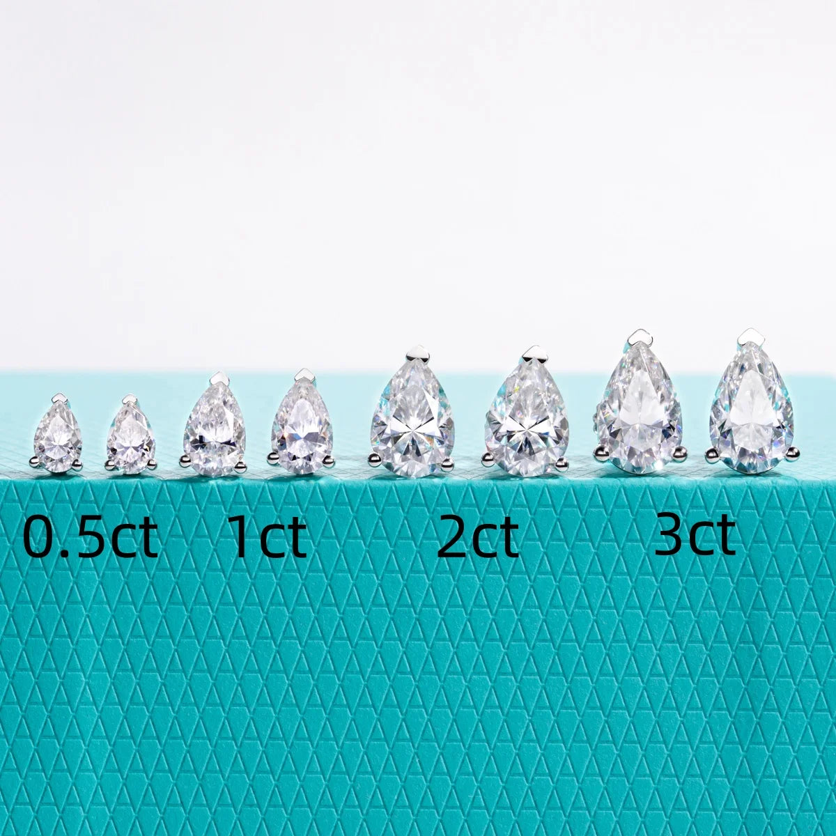 AnuJewel Classic Stud Earrings for Women 1cttw-6cttw Pear Moissanites 925 Sterling Silver D Color VVS1 Moissanite Earrings